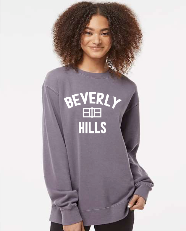Ladies Beverly Hills Pickleball Pigment Dyed Crewneck