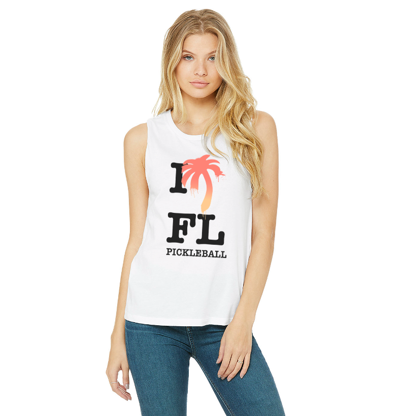 Ladies Palm FL Pickleball Muscle Tank