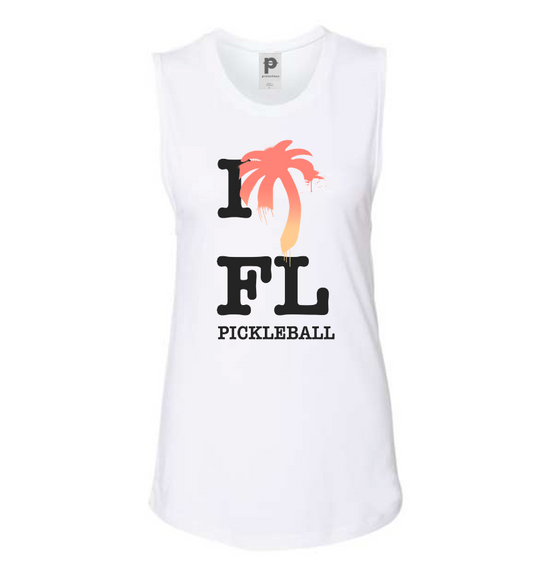 Ladies Palm FL Pickleball Muscle Tank